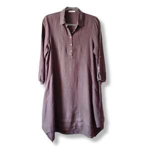 Fresh Laundry Brown Linen Shift Mini Dress S Minimal Neutral Coastal Beach USA